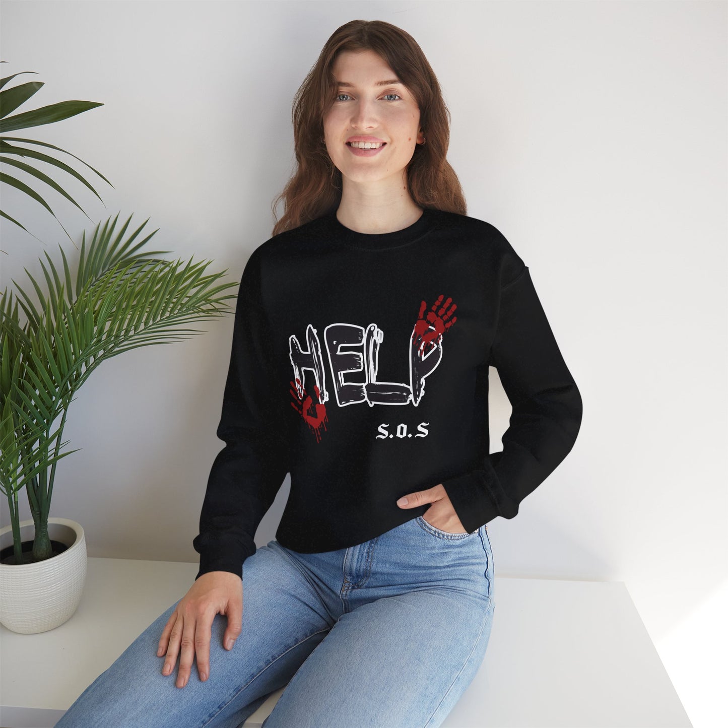 Help s.o.s. Unisex Heavy Blend™ Crewneck Sweatshirt