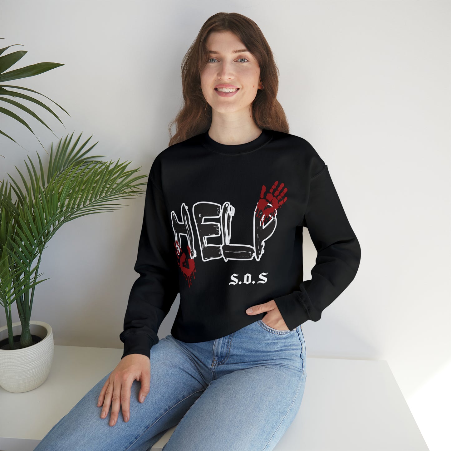 Help s.o.s. Unisex Heavy Blend™ Crewneck Sweatshirt