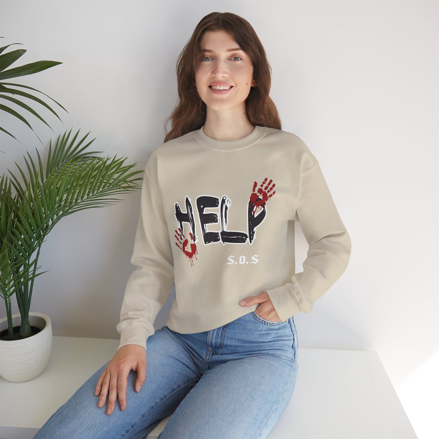 Help s.o.s. Unisex Heavy Blend™ Crewneck Sweatshirt