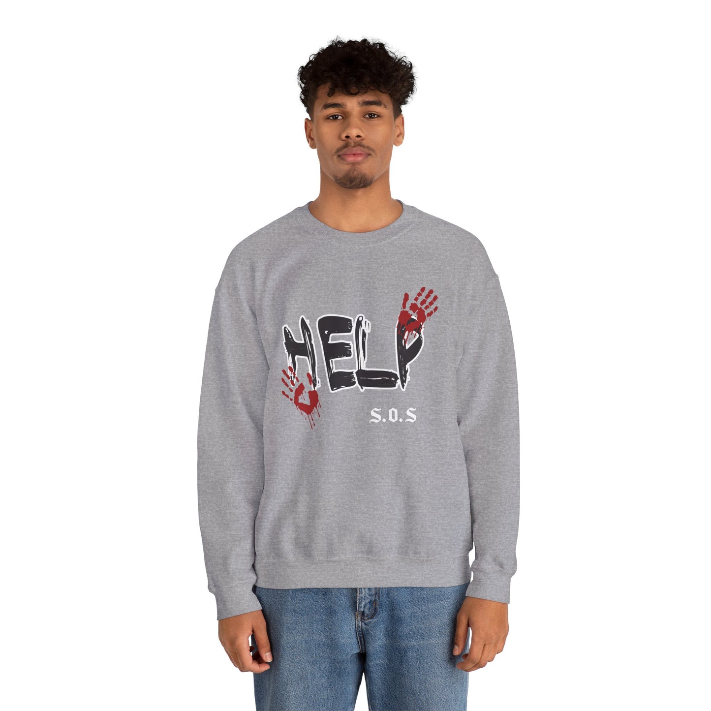Help s.o.s. Unisex Heavy Blend™ Crewneck Sweatshirt