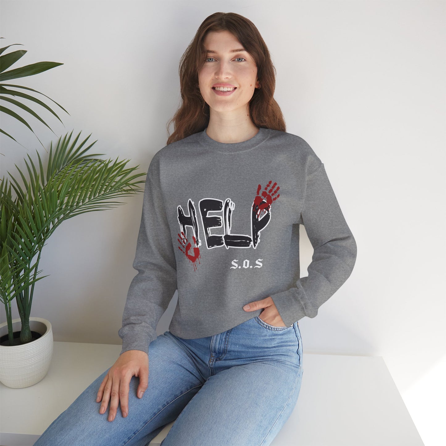 Help s.o.s. Unisex Heavy Blend™ Crewneck Sweatshirt