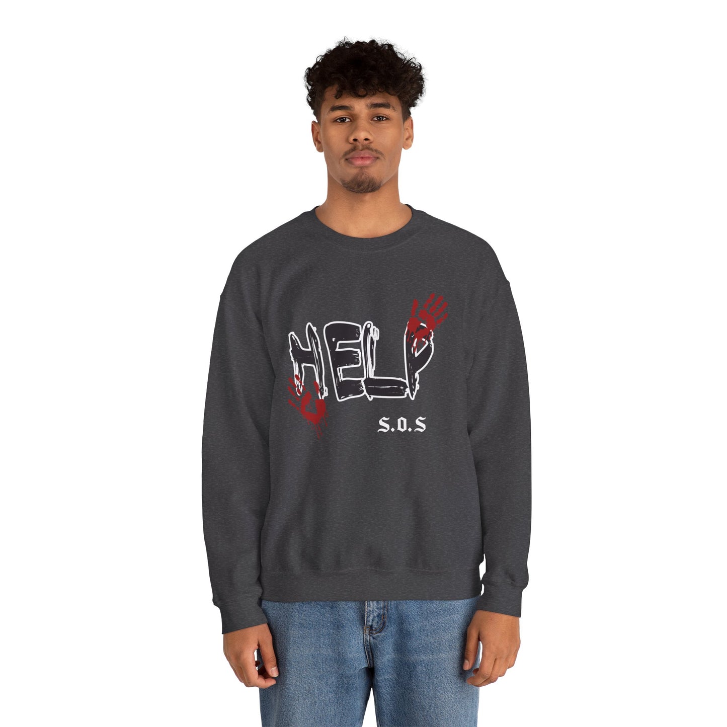 Help s.o.s. Unisex Heavy Blend™ Crewneck Sweatshirt