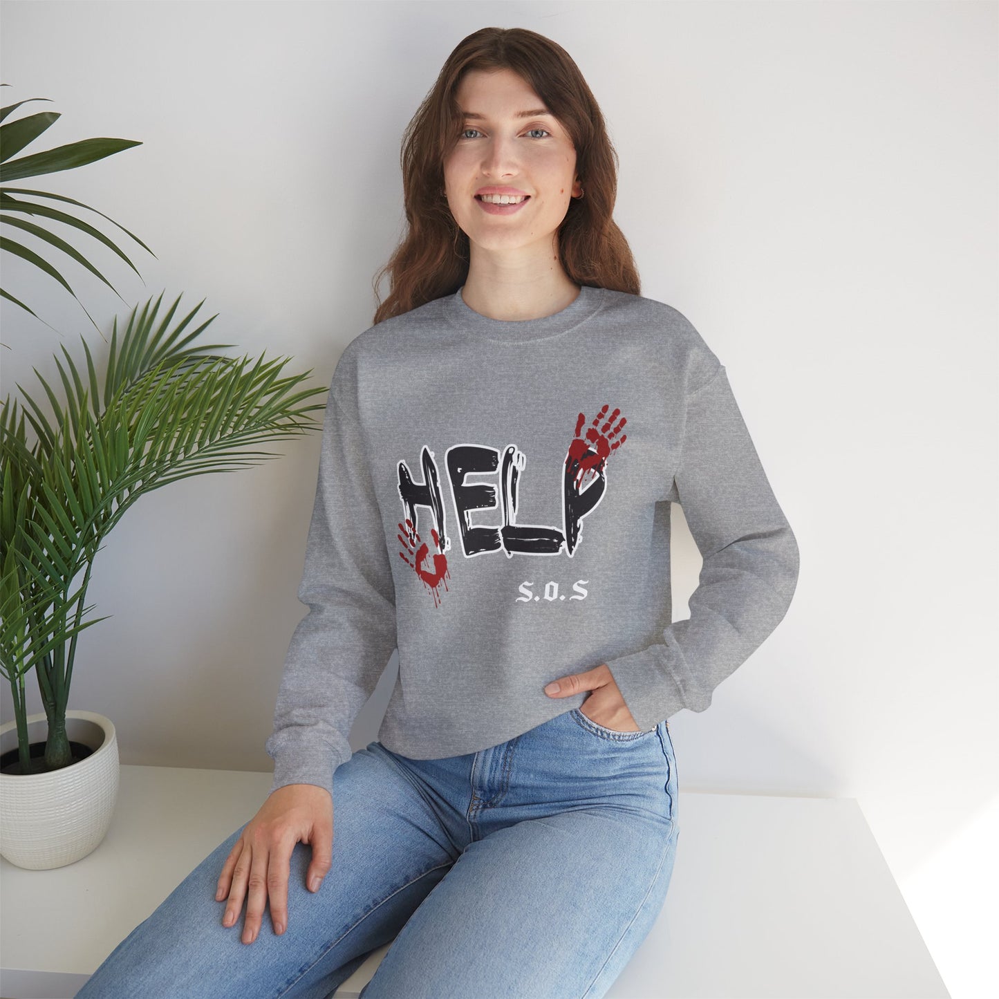 Help s.o.s. Unisex Heavy Blend™ Crewneck Sweatshirt