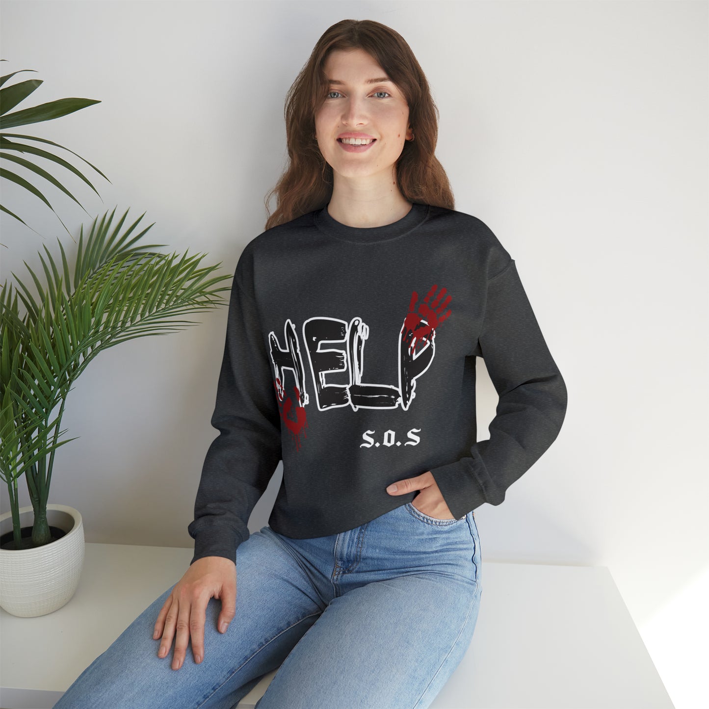 Help s.o.s. Unisex Heavy Blend™ Crewneck Sweatshirt