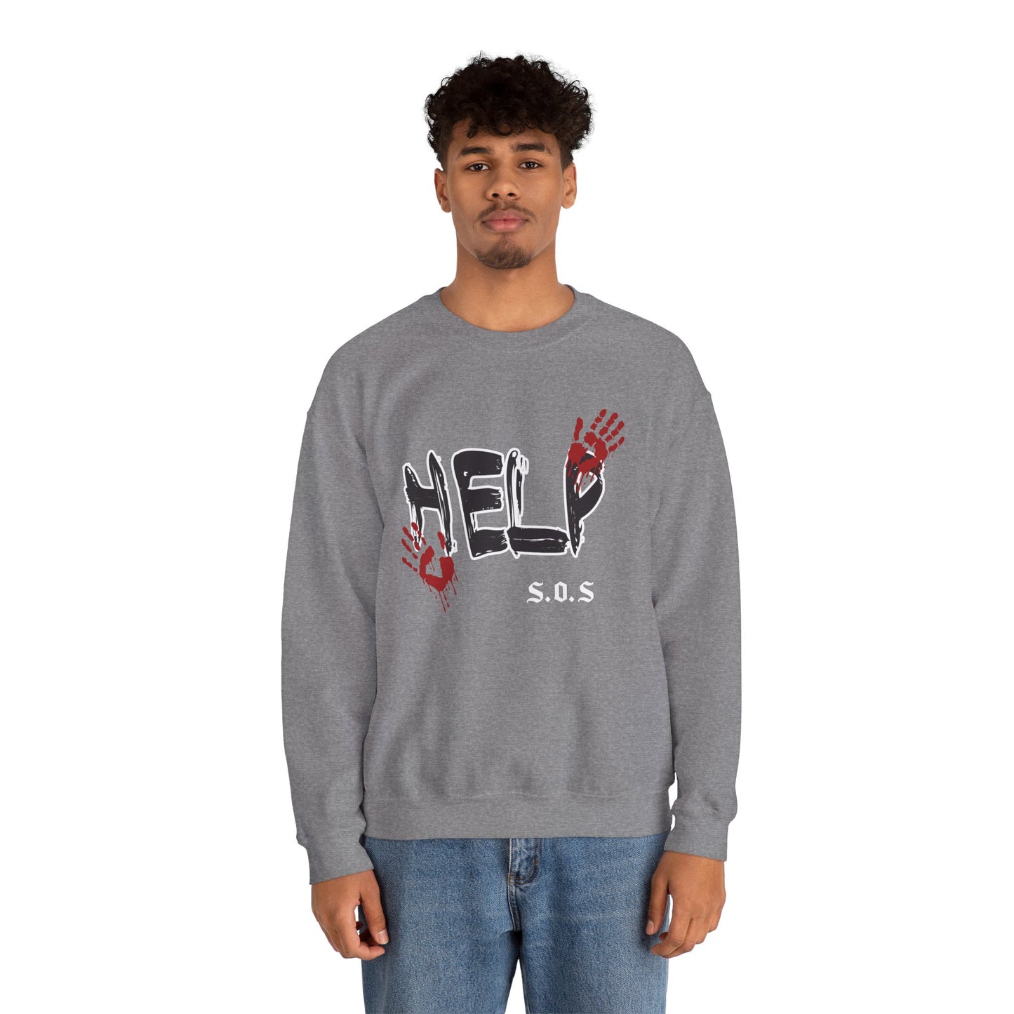 Help s.o.s. Unisex Heavy Blend™ Crewneck Sweatshirt