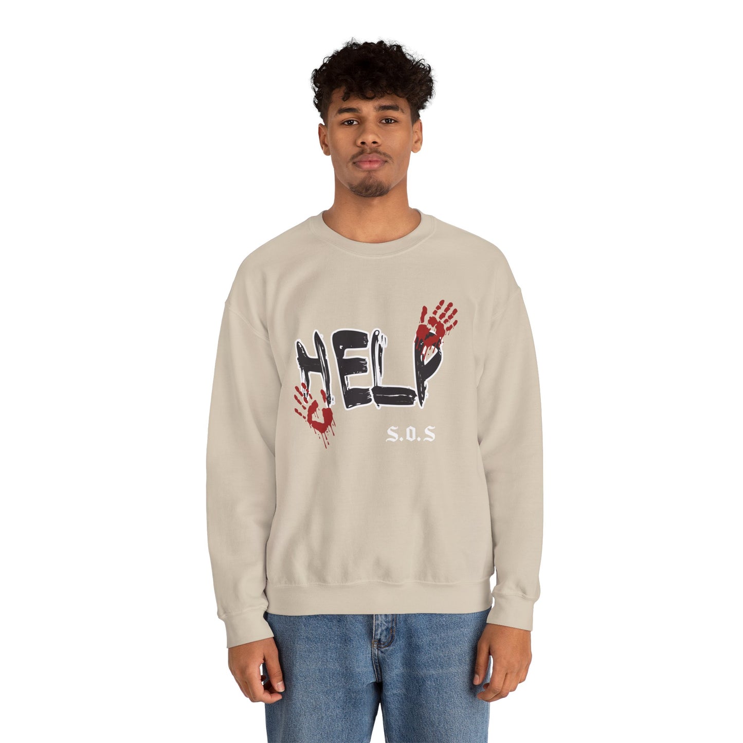Help s.o.s. Unisex Heavy Blend™ Crewneck Sweatshirt