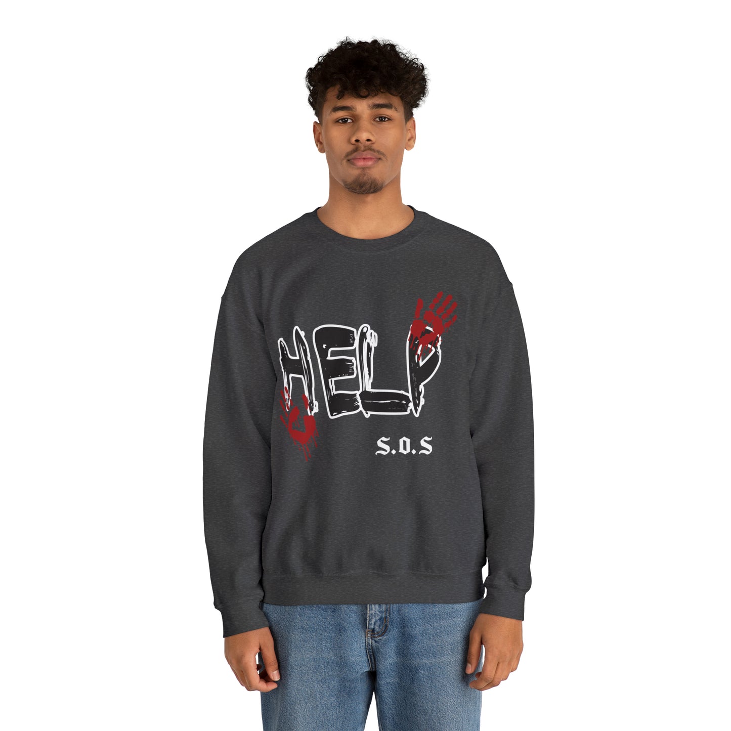 Help s.o.s. Unisex Heavy Blend™ Crewneck Sweatshirt