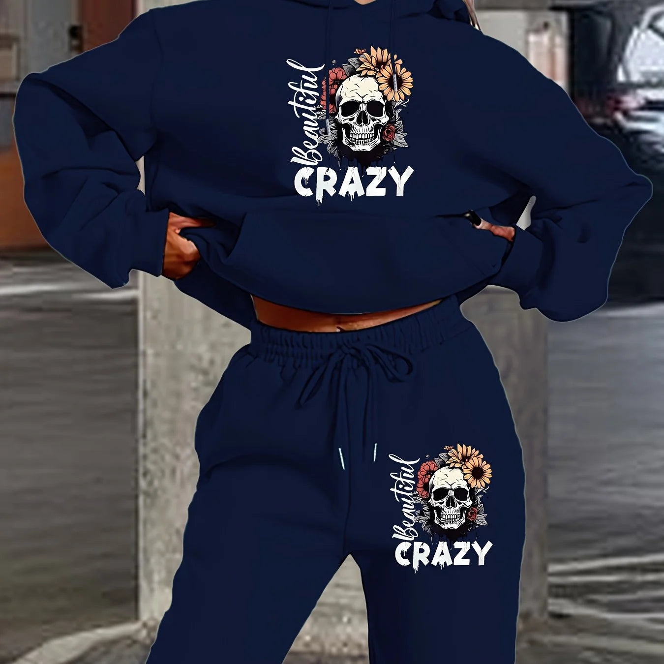 Women's Hoodie+Sports Pants Set Hip Hop Street