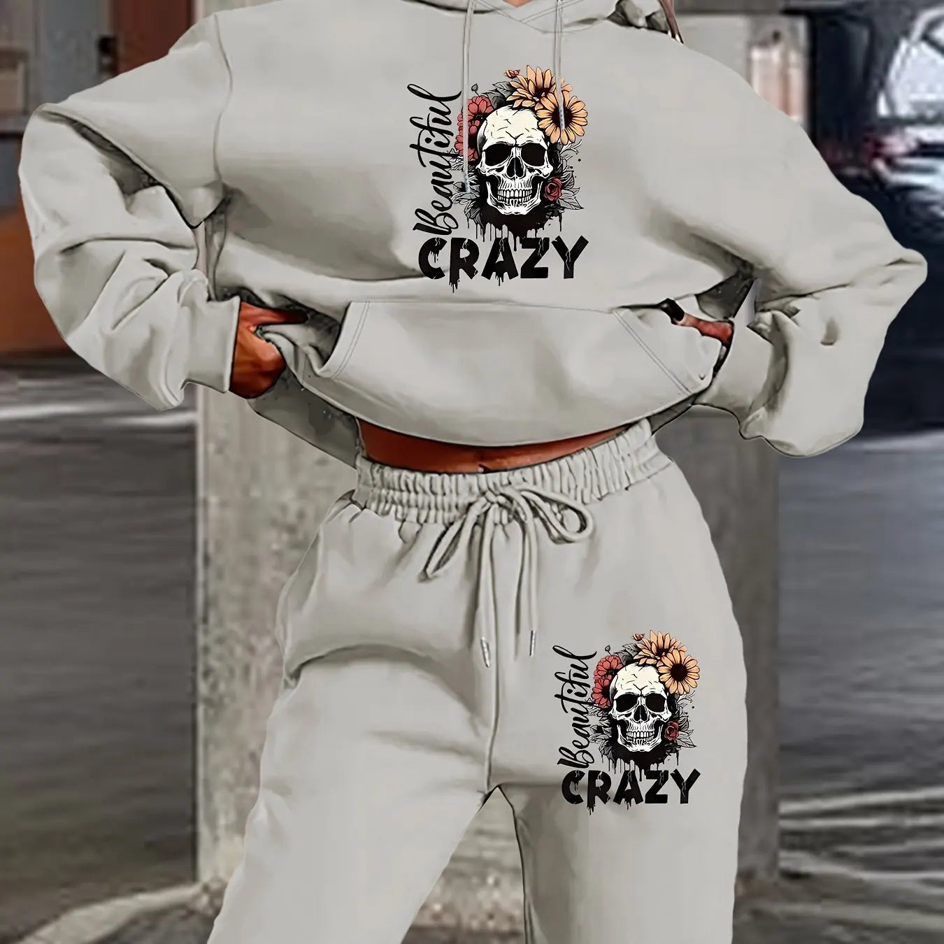 Women's Hoodie+Sports Pants Set Hip Hop Street