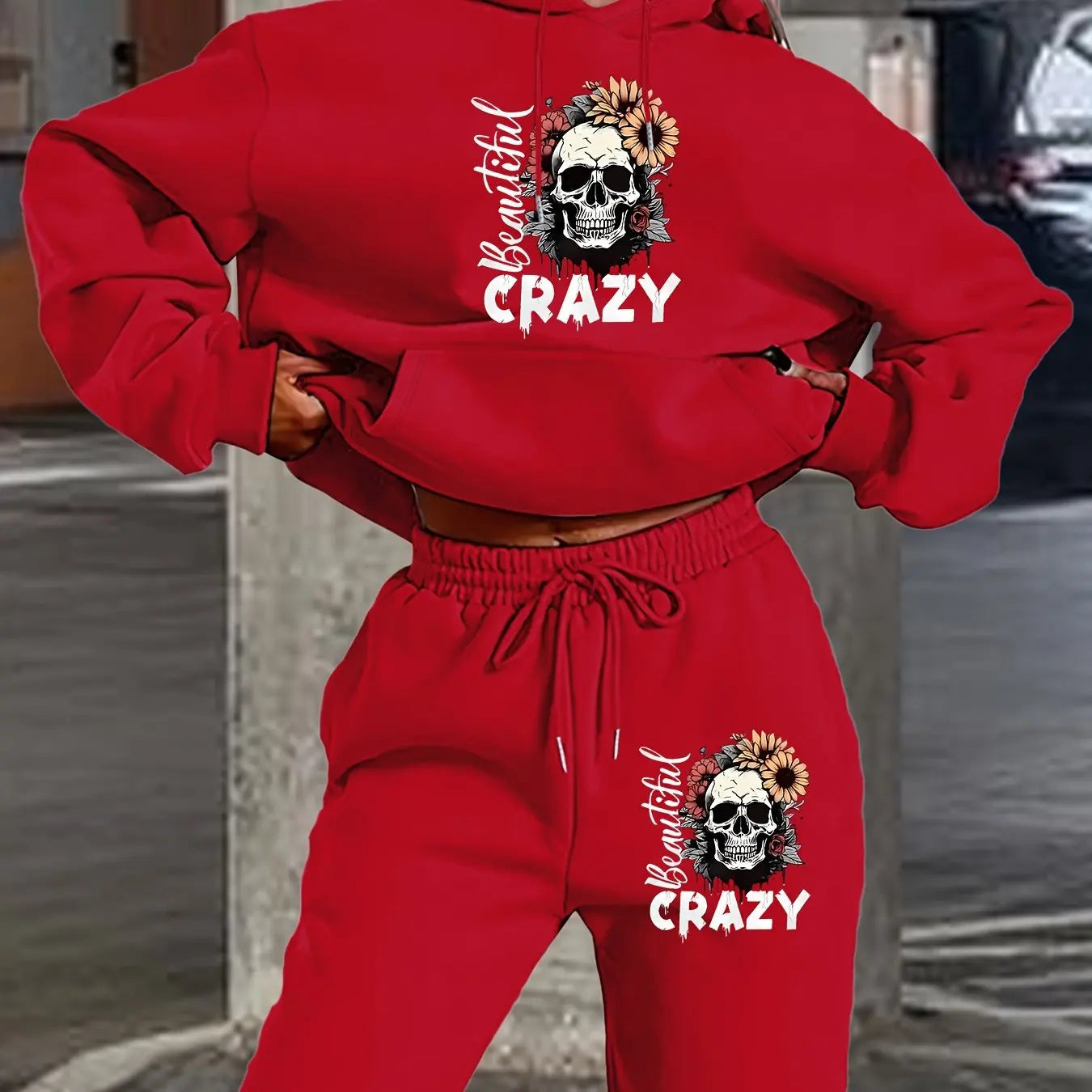 Women's Hoodie+Sports Pants Set Hip Hop Street