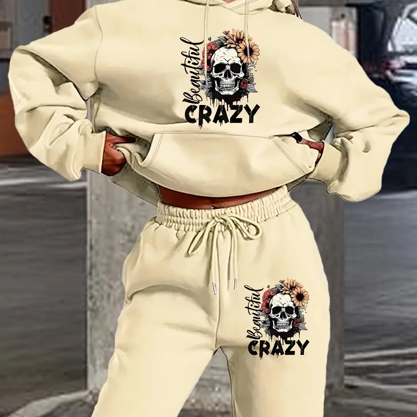 Women's Hoodie+Sports Pants Set Hip Hop Street